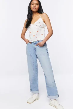 Fruit Print Lace-Trim Cami