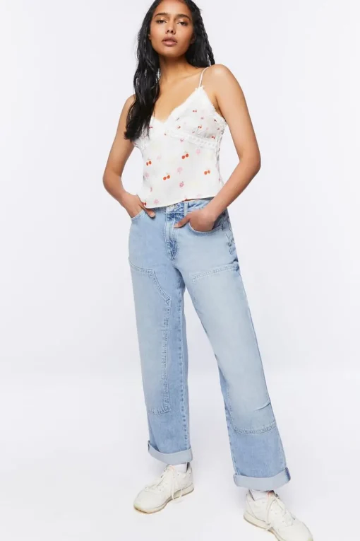 Fruit Print Lace-Trim Cami