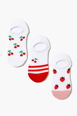 Fruit Print No-Show Sock Set - 3 Pack