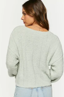 Fuzzy Dolman-Sleeve Sweater