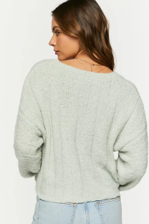 Fuzzy Dolman-Sleeve Sweater