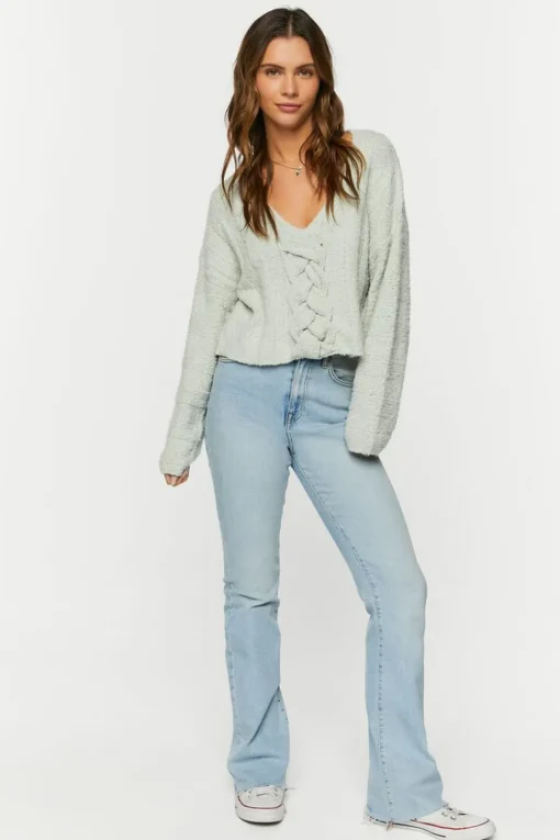 Fuzzy Dolman-Sleeve Sweater