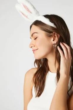 Fuzzy Glitter Bunny Ears Headband