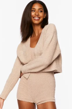 Fuzzy Knit Cardigan Sweater