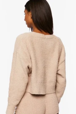 Fuzzy Knit Cardigan Sweater