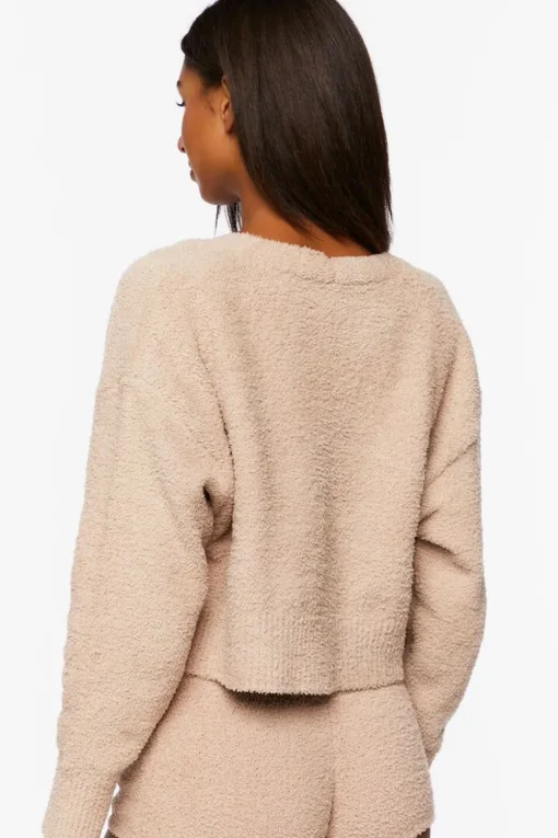 Fuzzy Knit Cardigan Sweater