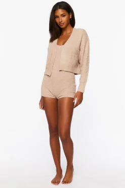 Fuzzy Knit Cardigan Sweater