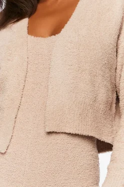 Fuzzy Knit Cardigan Sweater