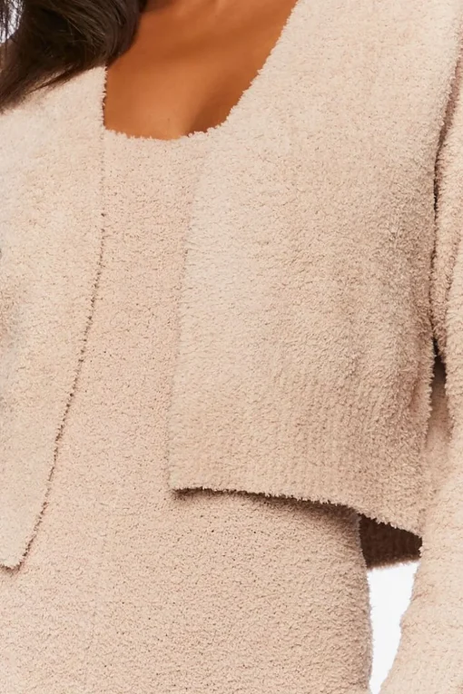 Fuzzy Knit Cardigan Sweater