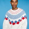 Fuzzy Knit Geo Pattern Sweater