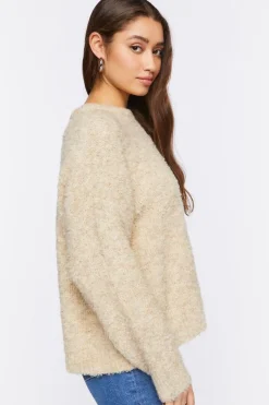 Fuzzy Knit Long Sleeve Sweater