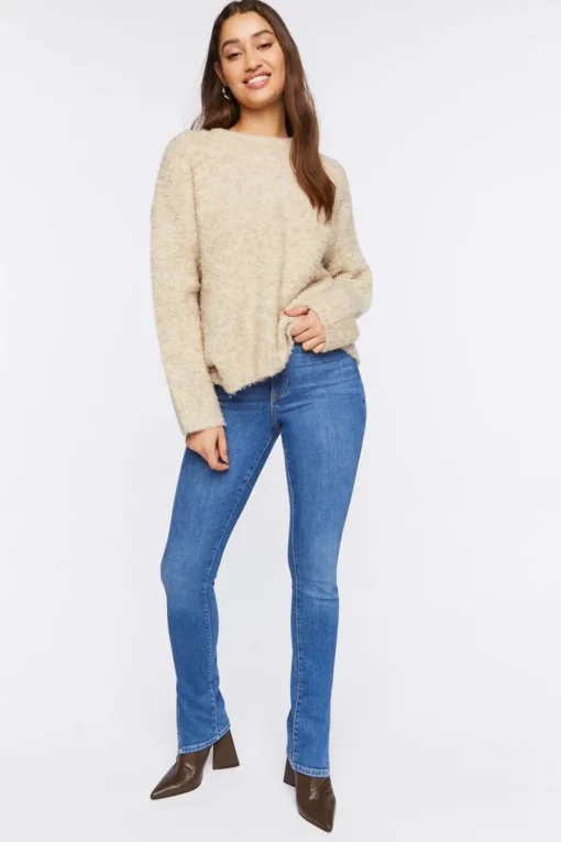 Fuzzy Knit Long Sleeve Sweater