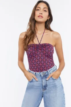 Geo Floral Halter Bodysuit