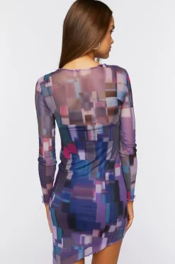 Geo Mesh Bodycon Mini Dress