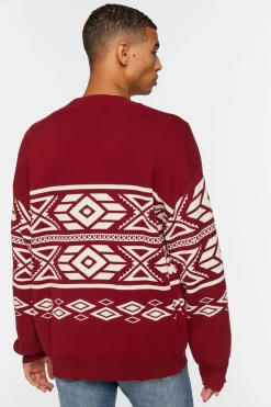 Geo Print Cardigan Sweater