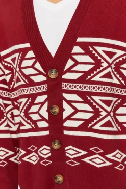 Geo Print Cardigan Sweater