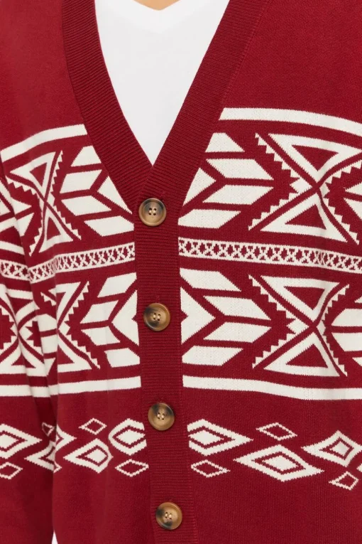 Geo Print Cardigan Sweater