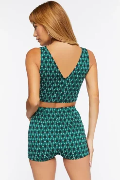 Geo Print Cutout Romper