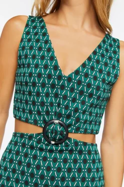 Geo Print Cutout Romper