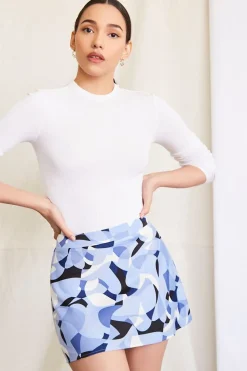 Geo Print Mini Skirt
