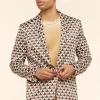 Geo Print Notched Blazer