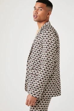 Geo Print Notched Blazer