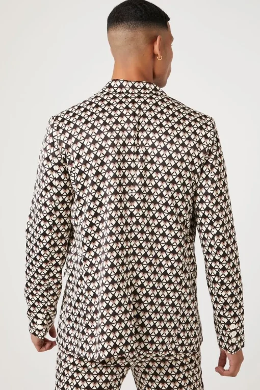 Geo Print Notched Blazer