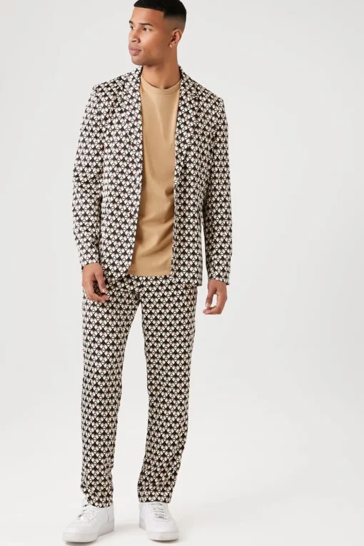 Geo Print Notched Blazer