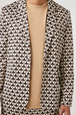 Geo Print Notched Blazer
