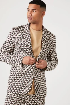 Geo Print Notched Blazer