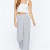 Geo Print Satin Straight-Leg Pants