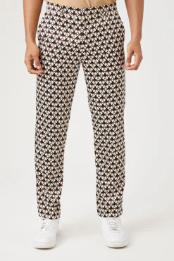 Geo Print Slim-Leg Pants