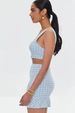 Gingham Crop Top & Mini Skirt Set