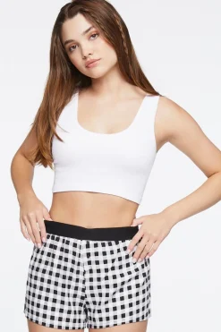 Gingham High-Rise Pajama Shorts