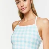 Gingham Longline Sports Bra