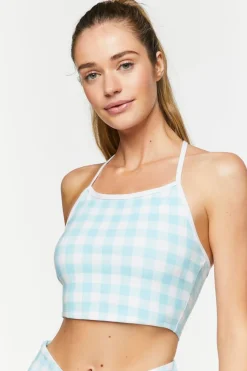 Gingham Longline Sports Bra
