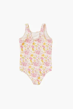 Girls Barbie® Floral One-Piece Swimsuit (Kids)