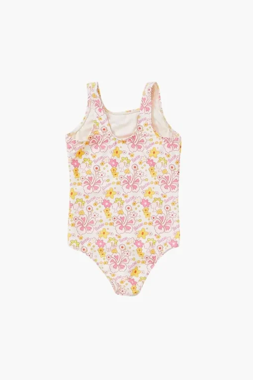 Girls Barbie® Floral One-Piece Swimsuit (Kids)