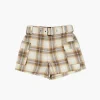 Girls Belted Plaid Shorts (Kids)