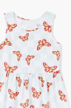 Girls Butterfly Checkered Dress (Kids)
