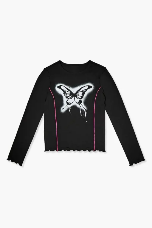 Girls Butterfly Graphic Top (Kids)