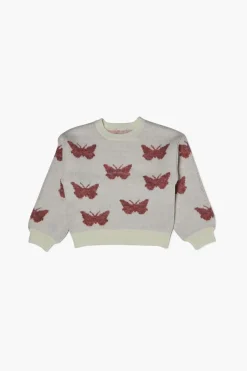 Girls Butterfly Print Sweater (Kids)