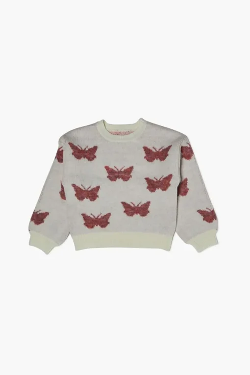 Girls Butterfly Print Sweater (Kids)