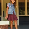Girls Button-Up Denim Vest (Kids)