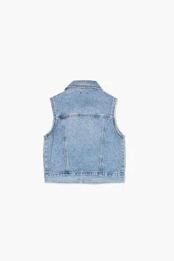Girls Button-Up Denim Vest (Kids)