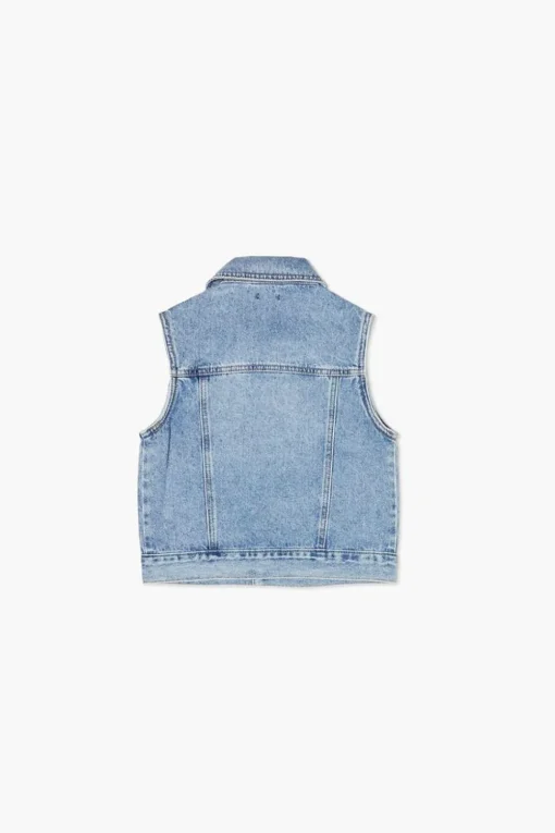 Girls Button-Up Denim Vest (Kids)