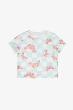 Girls Checkered Butterfly Tee (Kids)