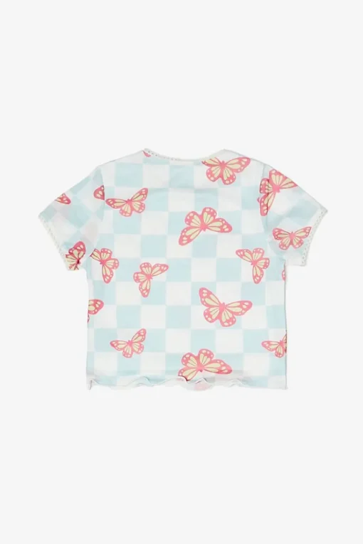 Girls Checkered Butterfly Tee (Kids)