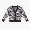 Girls Checkered Floral Cardigan Sweater (Kids)