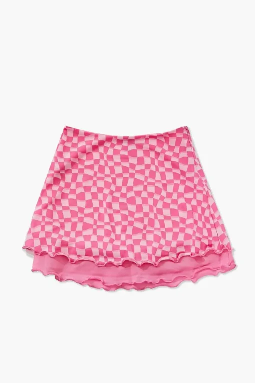 Girls Checkered Tiered Skirt (Kids)